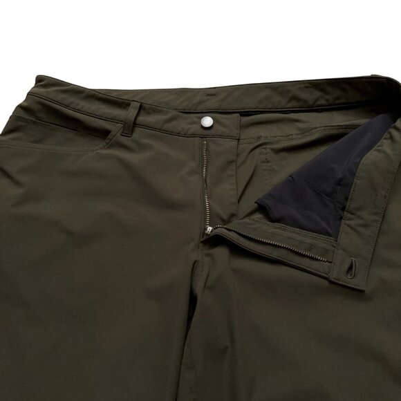 Lululemon ABC Pants Mens Size 38 Classic Fit Warpstreme Stretch Olive Green - Picture 3 of 5